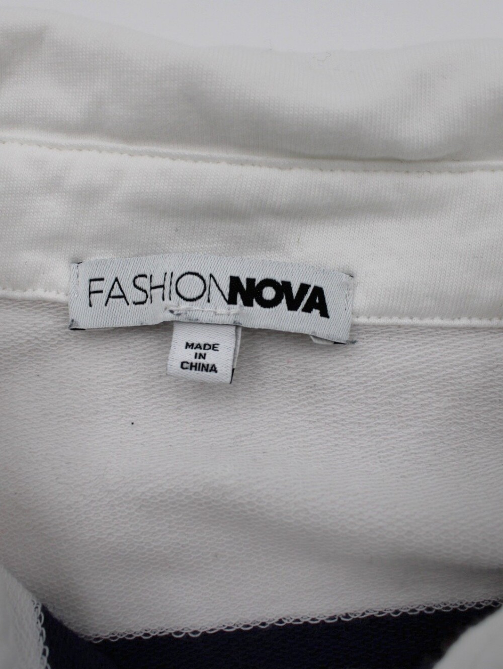 Fashion Nova Navy & White Striped Cropped Polo Top - Picture 6 of 7